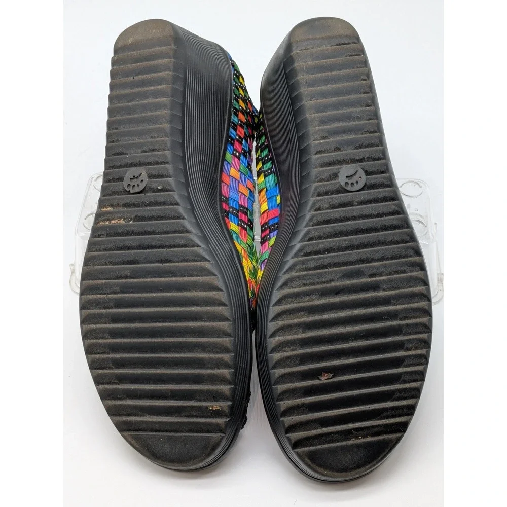 Baretraps Women's 8.5M Rainbow Woven Memory Foam Wedge Sandals Comfort Shoes